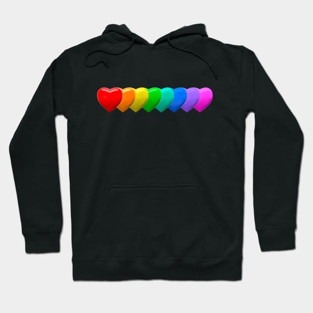 Rainbow hearts in colorful love Hoodie by Visualisworld